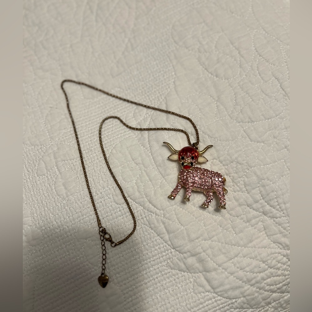 Betsey Johnson Cow Necklace